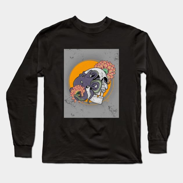 Octopus skull Long Sleeve T-Shirt by NedzelskiDesigns